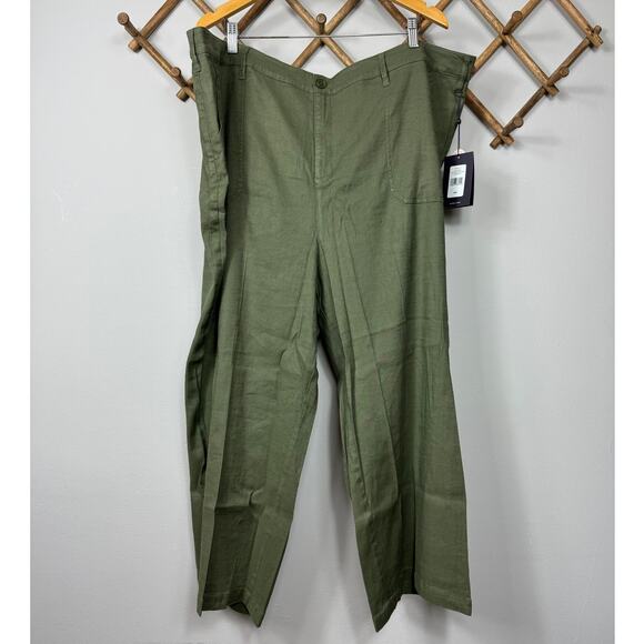 New NYDJ Wide Leg Cargo Capri Pants in Avocado (Plus) Size 24W - Picture 3 of 10